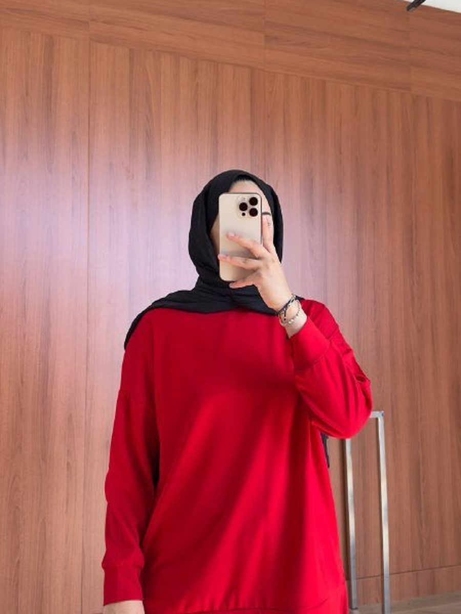 Yırtmaçlı Tunik Takım Kırmızı